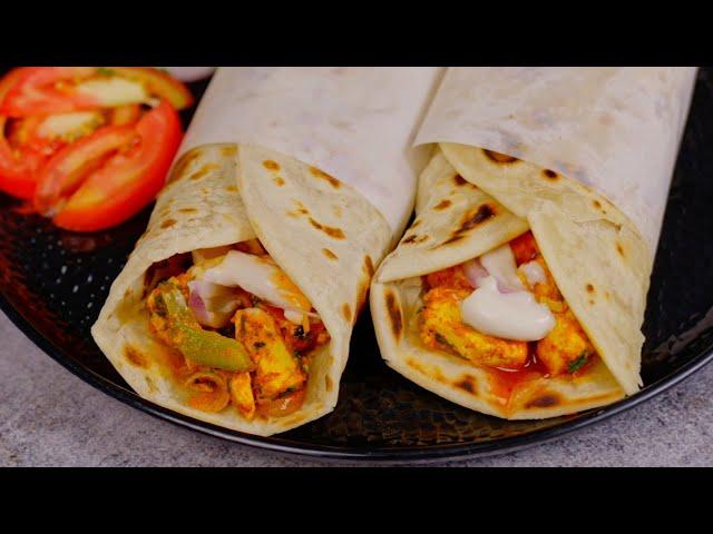 पनीर टिक्का रोल आसान तरीके से घर पर बनाये | Paneer Tikka Roll | Paneer Roll Recipe | Kabitaskitchen