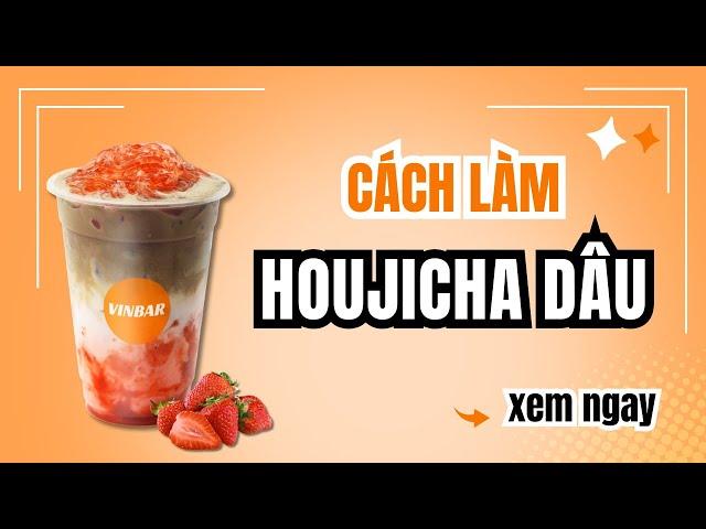 Hướng Dẫn Cách Làm Công Thức Pha Chế Houjicha Dâu  | Strawberry Houjicha #recipe #hojicha