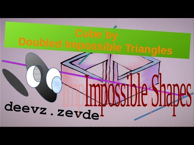 Cube by Double Impossible Triangles How to Draw it simple #easydrawing #opticalillusiondrawing