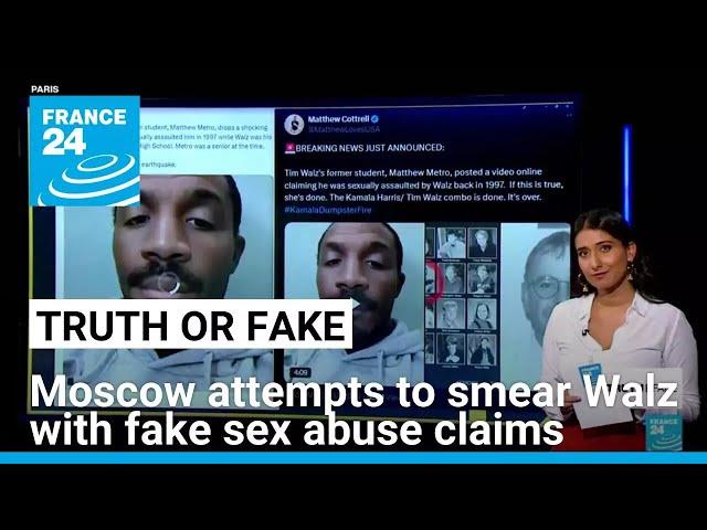 Viral Russian deepfake falsely accuses Tim Walz of sexual abuse • FRANCE 24 English