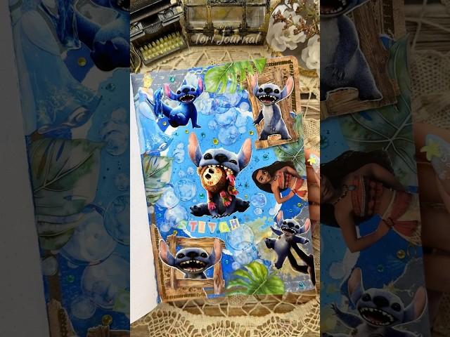 ASMR journal Lilo & Stitch️🩵|#asmr #scrapbooking #journal #journaling #diy #stitch #disney