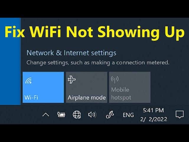 How to Fix WiFi Not Showing Up on Windows 10!! - Howtosolveit