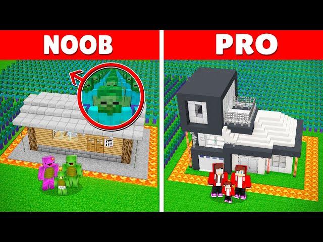 Security House to Protect Family From Zombies: NOOB vs PRO in Minecraft - Maizen JJ and Mikey