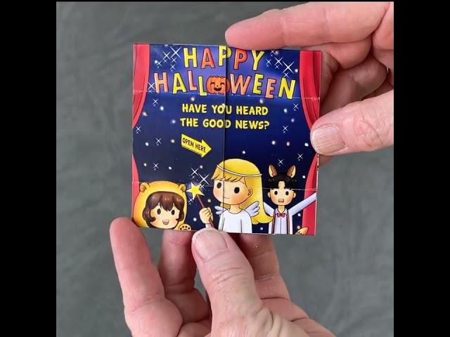 Happy Halloween Gospel Tract - Origami tract for children that lets them know God loves them