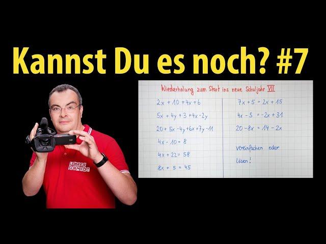 Wiederholung zum Schulstart : Teste Dich! - Teil 7: Terme und Gleichungen