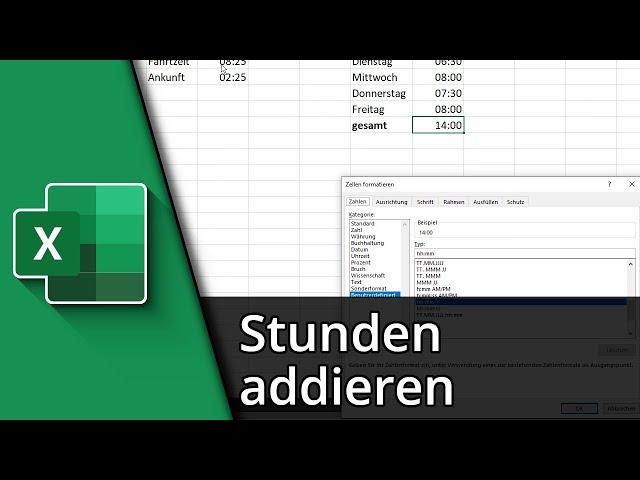 Excel Stunden addieren | Uhrzeiten & Arbeitsstunden  Tutorial