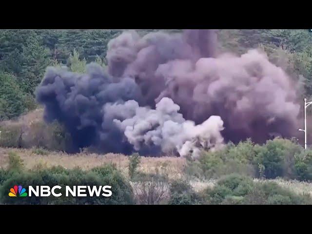 North Korea blows up inter-Korean road and rail line near border