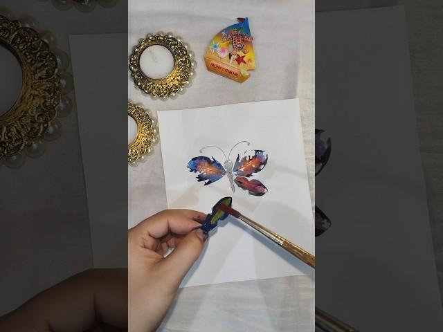 Easy butterfly hack #foryou #youtubeshorts #trending #ashortaday #art #diy #painting