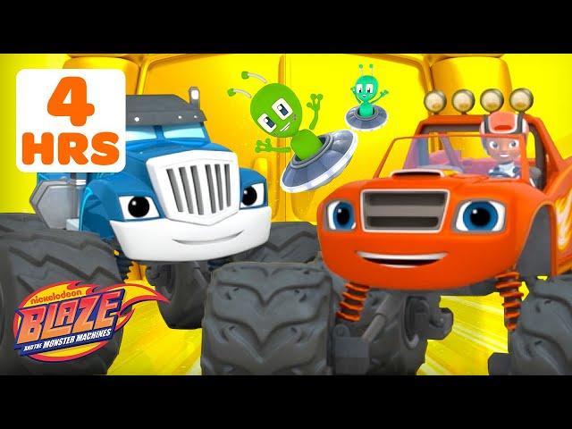 4 HOUR MARATHON of Blaze's Ultimate Races & Rescues! ️ w/ AJ | Blaze and the Monster Machines