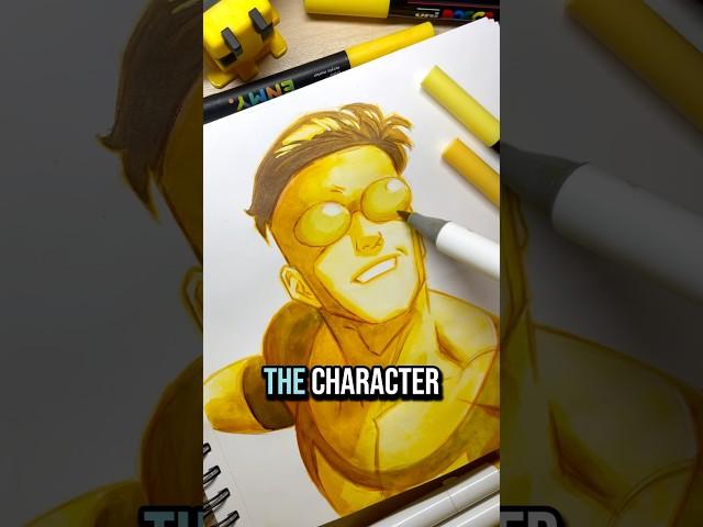 Drawing Using ONLY Yellow!??  #invincible #artchallenge