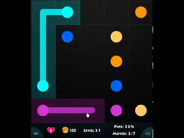flow game facebook - basic pack level 21 Connect the dots