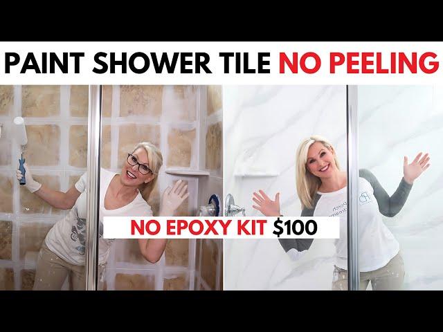 $100 Shower Makeover: FULL Class How-to Paint Tile (no epoxy or clear coat)