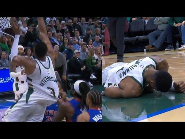 Isaiah Stewart ejected for throwing Giannis to the ground while in the air 