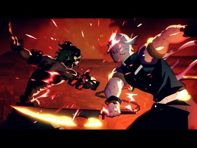 tengen vs gyutaro demon slayer S2 final fight scene 4k 60fps