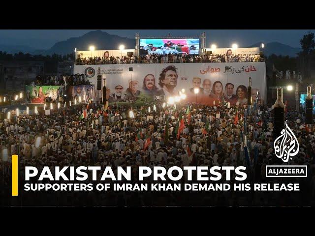 Thousands of Pakistan's imprisoned ex-PM Imran Khan's supporters rally demanding his release