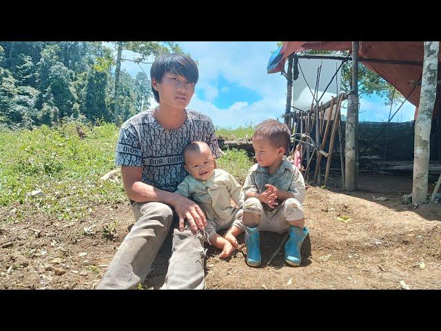 Single Father and 2 Sons Renovate Small House. Digging Cassava