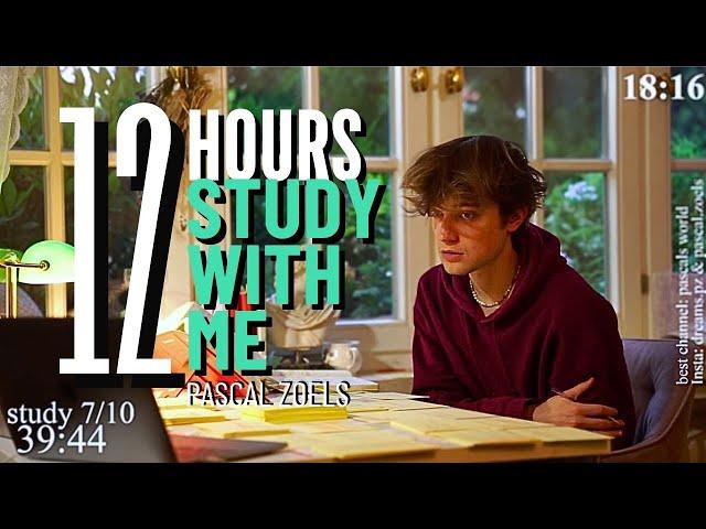 LIVE | 12-HOUR study with me  rain sounds & pomodoro timer 60 & 10