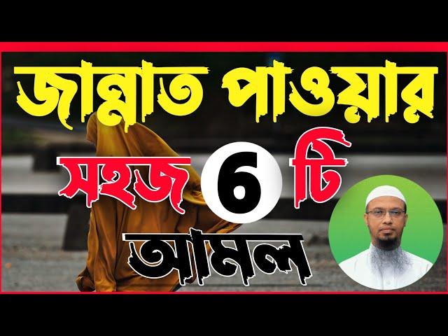 জান্নাত পাওয়ার সহজ 6 টি অমল ।হাদিস শরীফ।ইসলামিক জ্ঞান।দোয়া ও অমল