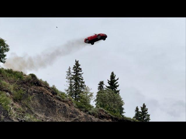 28 Cars vs 300FT CLIFF! | Alaska 4th Of July 2024 EPIC Car Launch!!