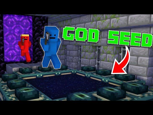 Minecraft Manhunt, But The Seed Is OP!