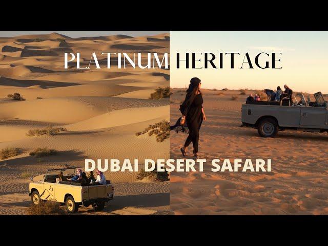 Dubai Desert Safari 2021 | Platinum Heritage (Bedouin Camp) | Vintage Land Rover Ride & Falcon show