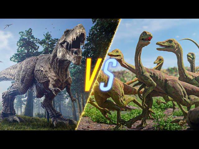 T-Rex VS 100 Raptors