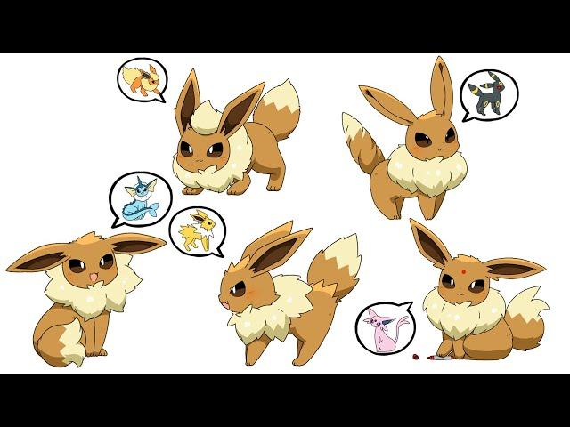 ブイズのモノマネに挑戦するイーブイ【ポケモン】