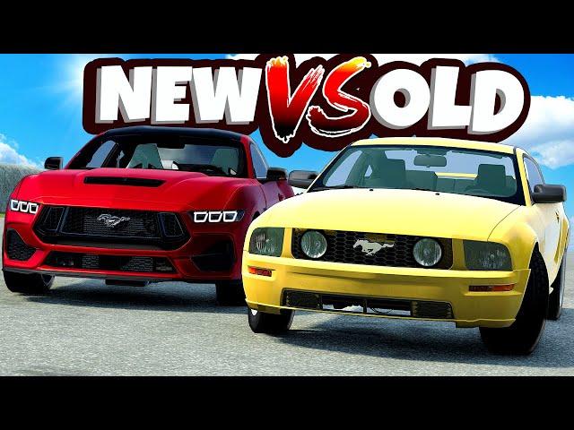 NEW vs OLD Mustangs Race & Run from the Police in BeamNG Drive Mods!