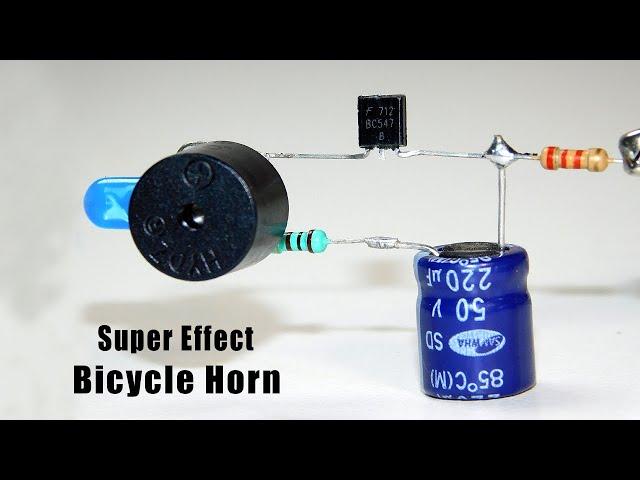 Super Effect LED Buzzer Circuit For Bicycle | Horn