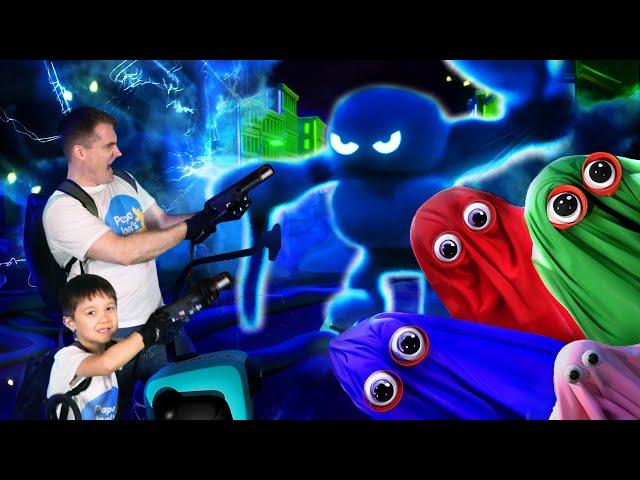 Rainbow Ghost Ghostbusters Hunt | Spooky Halloween Songs By Papa Joel's English