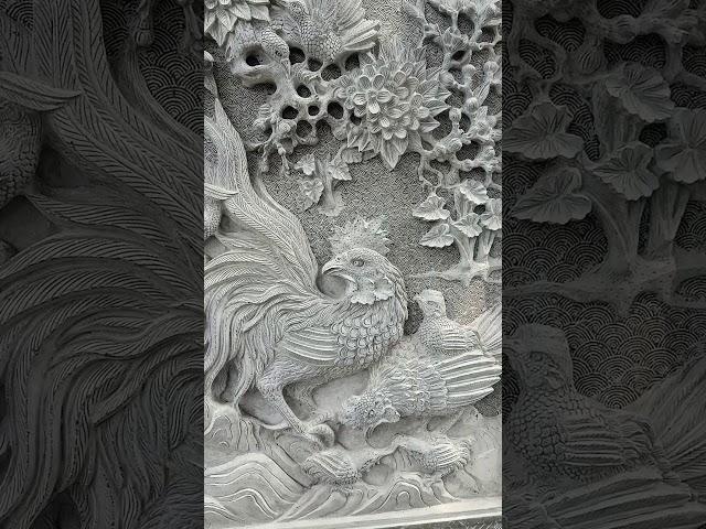 Phù điêu tranh tứ quý được khắc thủ công từ Đá tự nhiên nguyên khối !