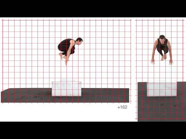 Jump Vault Athletic Male: Grid Overlay - Animation Reference Body Mechanics