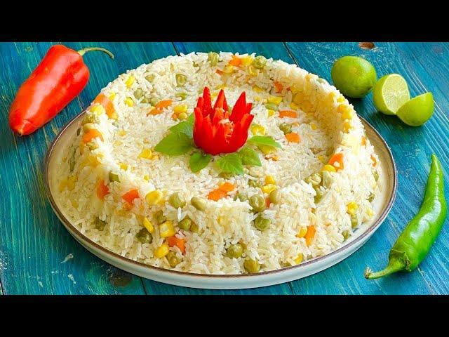 پلو مخلوط با سبزیجات  غذای گیاهی و بدون گوشت | vegetable recipes