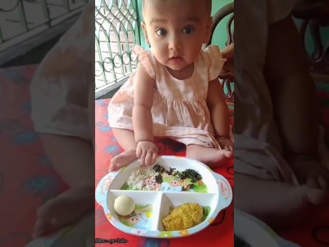 First time eating baby..।।। মুখে ভাতের দিন প্রথম তার সামনে খাবার দিলাম।