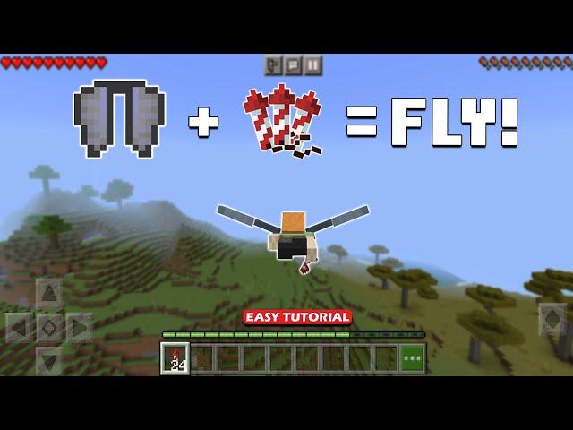 How to Fly/Use ELYTRA in Minecraft Pocket Edition - TUTORIAL