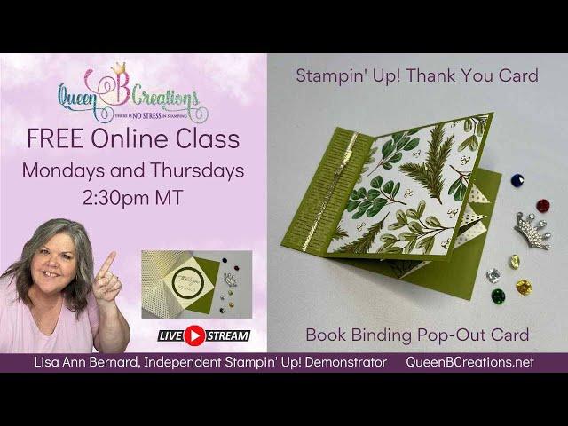  Book Binding Pop Out Thank You Card using Stampin' Up! Everyday Greetings