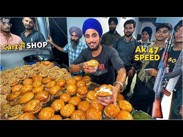 Top Notch 30/- Speedy Singh ka Ak 47 Punjabi Burger | Street Food India