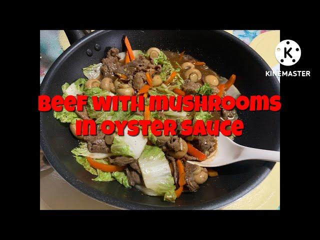 Beef with Mushrooms In Oyster Sauce