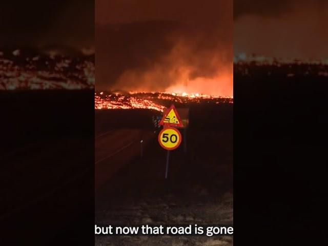 volcanic eruption in Iceland#fypシ