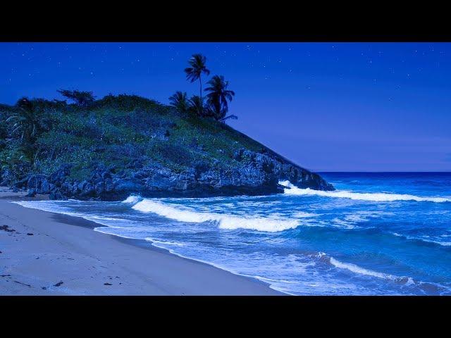 Deep Sleeping on the Beach in Las Terrenas with Waves Tonight - Relaxing Ocean Sounds