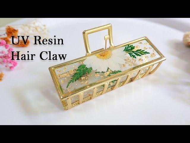 UV Resin Metal Hair Claws | Easy Resin Hair Clip | UV resin tutorial start to finish