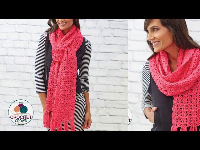 Red Heart Beginner Cosmo Crochet Scarf Pattern