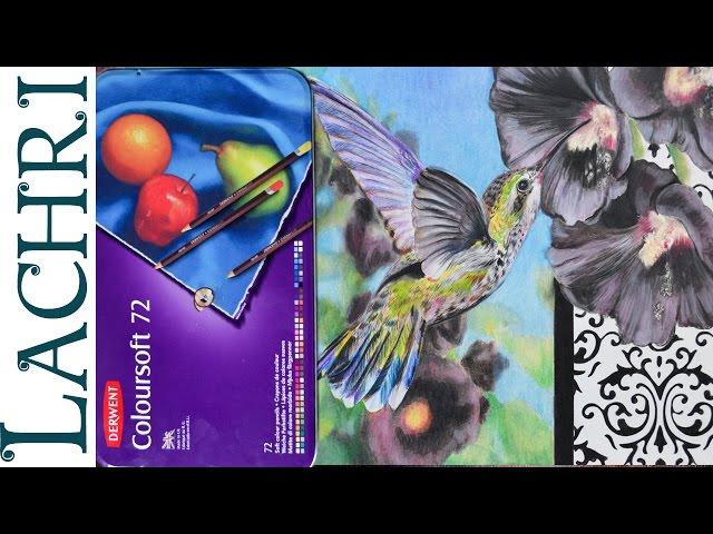 Derwent Coloursoft colored pencil review and speed drawing w/ Lachri