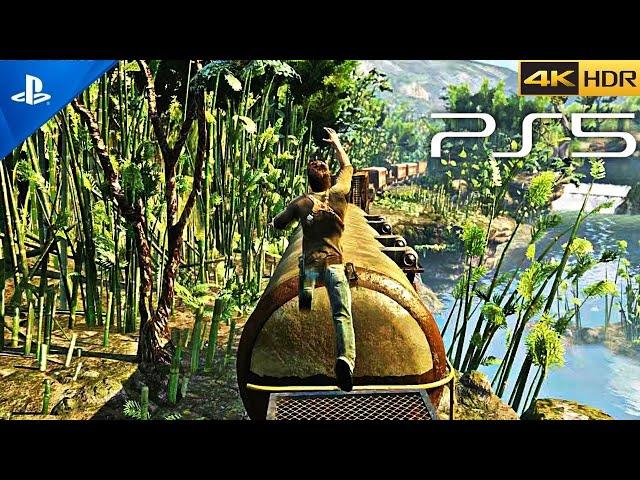 (PS5) Uncharted 2 Train Scene | One of the BEST Missions in Uncharted EVER! [4K HDR]