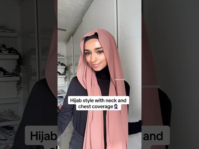 Neck and chest coverage hijab style  #hijabtutorial #hijabstyle #hijabinspiration #muslimgirl