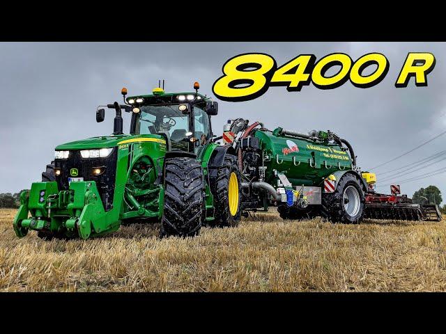 Let's Drive John Deere 8400 R  | Wienhoff + 6m Scheibenegge | Bauer Struck (Teil 1)