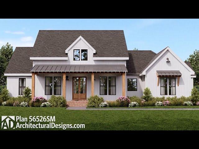 4-Bedroom Modern Farmhouse 56526SM - WALKTHRU TOUR!! ADHousePlans