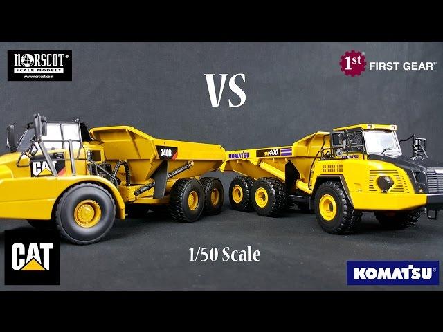 1/50 Scale - CAT 740B vs Komatsu HM400-5