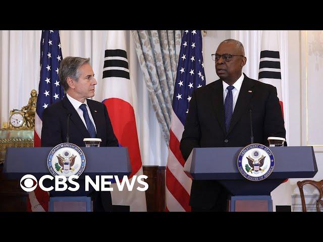 Blinken and Austin take questions on North Korean ICBM test, troops in Russia