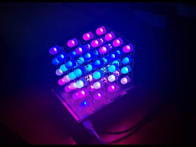 RGB LED CUBE 4x4x4 - FIRST TESTING